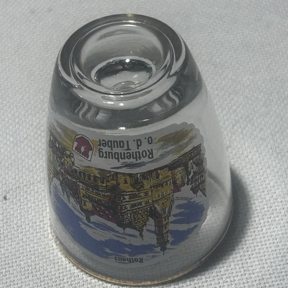 Vintage 2 Gold Rim German Shot Glasses Rüdesheim a.Rh.Drosselgasse + Rudesheim